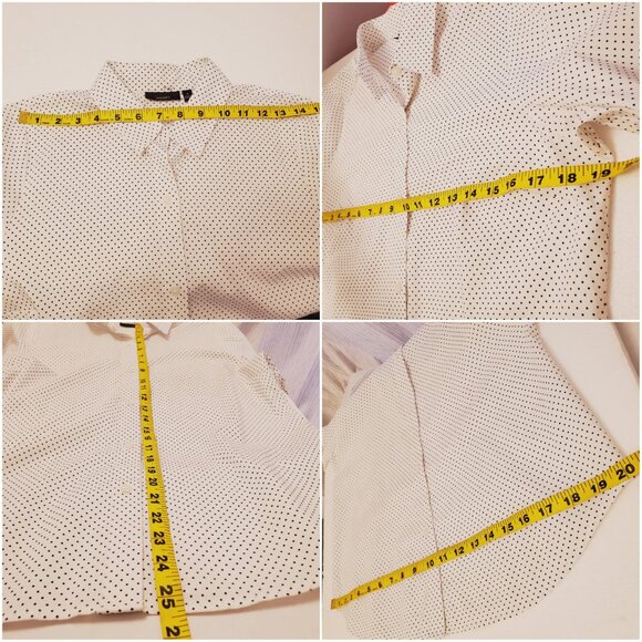Apt. 9 Essentials White Black Polka Dot Wrinkle-Resistant Button Down Top - 8 - Picture 12 of 14
